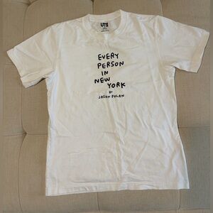 Uniqlo White "Every Person in New York" Graphic T-Shirt Jason Polan
